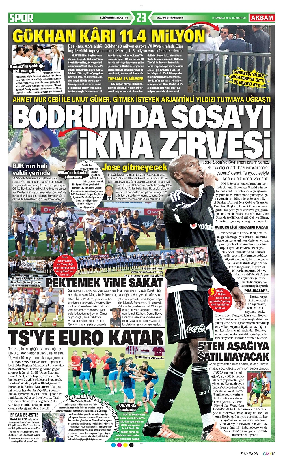 Sporun Manşetleri | 9 Temmuz 2016