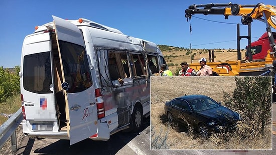 Adil Gür'ün Otomobili ile Öğrenci Servisi Çarpıştı: 14 Yaralı