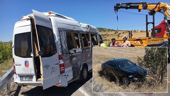 Adil Gür'ün Otomobili ile Öğrenci Servisi Çarpıştı: 14 Yaralı