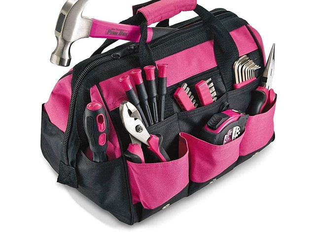 2. A toolbox should be pink, because it is a must.