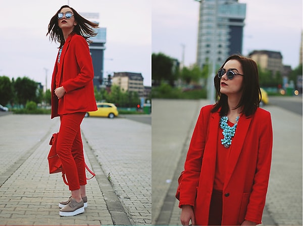 1. Одеваясь полностью в одежду одного цвета, вы будете выглядеть визуально выше