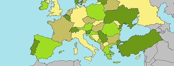 7. Avrupa haritası da secdeye kapanmış birini andırıyor.