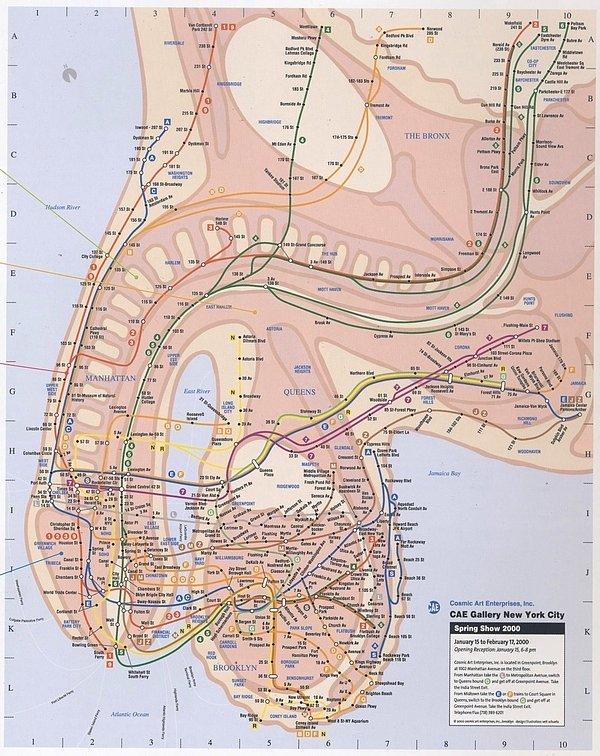 11. New York şehrinin metro haritası penisi andırıyor ya da biz çok art niyetliyiz.