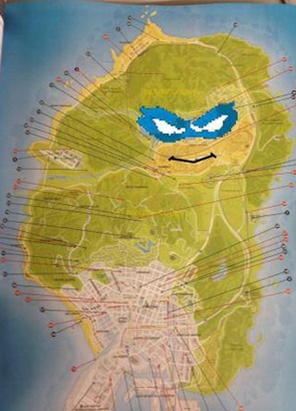 14. GTA V'teki harita, Ninja Kaplumbağalar gibi değil mi?