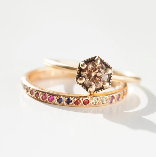 19. Комбо из бриллианта "Шампань" и всех цветов радуги