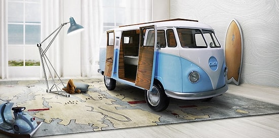 Идея для детской: кровать из микроавтобуса