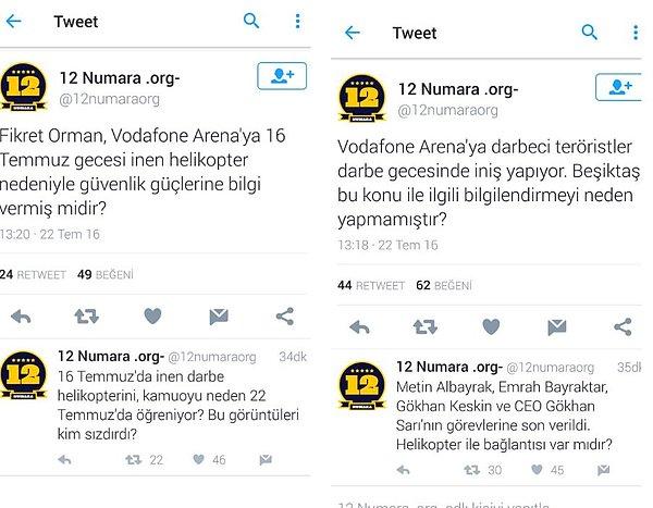 12numara, Beşiktaş ve Fikret Orman'la ilgili bu twitleri attı ve daha sonra sildi