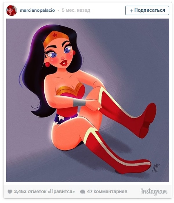 3. Чудо-женщина пытается влезть в сапожки