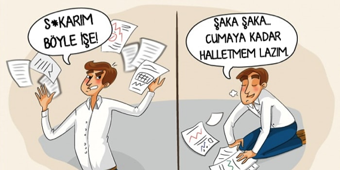 Hazır Patron Yokken Bi' Bakın: Ofis Yaşantınızı Dört Dörtlük Betimleyen 10 Renkli Çıktı