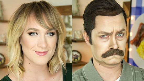 Makyajın Gücü! Kendini Ron Swanson'a Çeviren Makyaj Sanatçısı