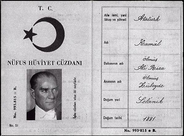 8. Atatürk'ün nüfusa kayıtlı olduğu yer ( kütüğü ) hangi şehirdir?