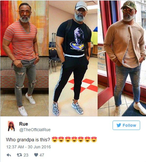 Fakat kendisine çok yakışan beyaz sakalları ve tarzı insanların sosyal medyada onun fotoğraflarını paylaşmasına yol açtı, hem de #MrStealYourGrandma hashtagi ile.