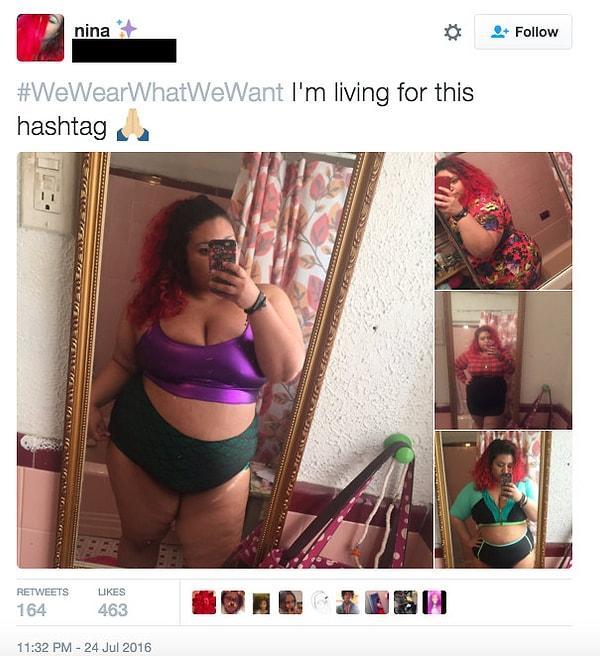 Takipçilerinden birisi 'büyük beden kadınların alışılmadık moda tercihleri yaptığı ve bunu yaparken de harika göründükleri bir sosyal medya hareketi yapmasını rica etmiş.