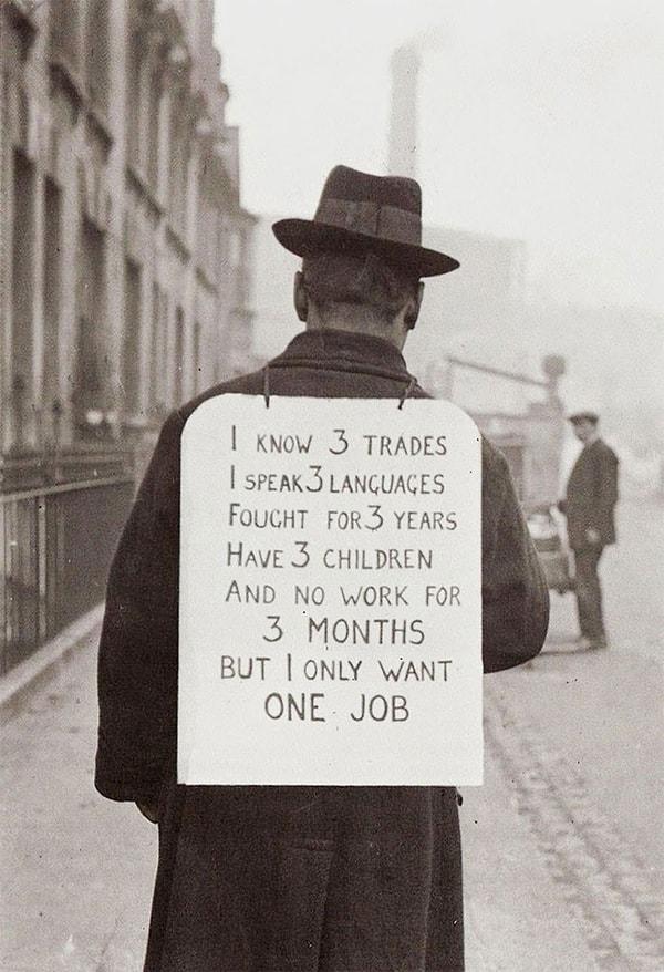10. Büyük Buhran sonrası iş arayan insanlar | 1930