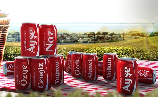 2. Coca-cola kutularında yazan isimlerden hiçbiri sizin isminiz değildir.