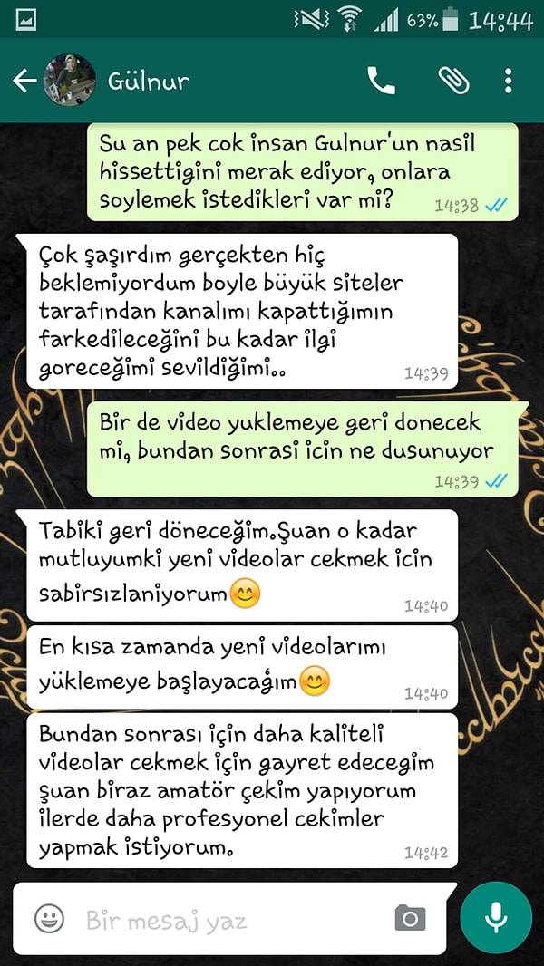 Biz de Gülnur'a ulaşabilmek ve ona ne kadar desteklendiğini söylemek için çabaladık! Ulaştık da!