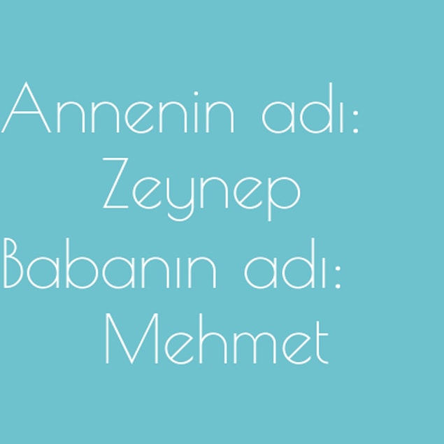 Zeynep ve Mehmet!