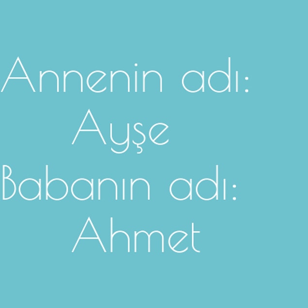 Ayşe ve Ahmet!