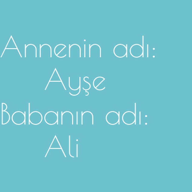 Ayşe ve Ali!