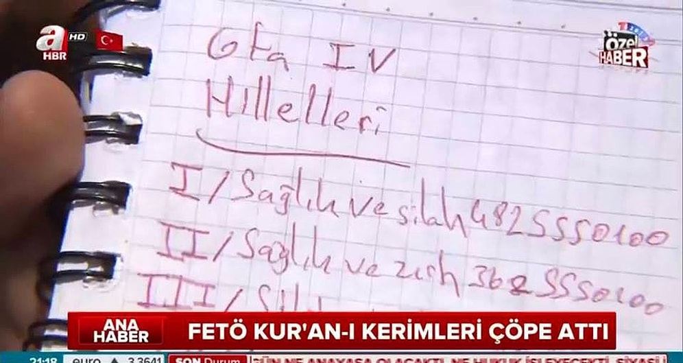 Defterde Yazan Oyun Hilelerini Darbenin Şifresi Sanan ATV Haber'i Mizahıyla Gömen 18 Kişi