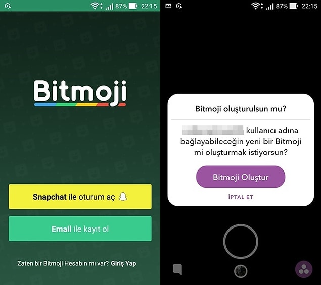 Öncelikle Appstore ya da Googleplay'den Bitmoji uygulamasını indiriyoruz.