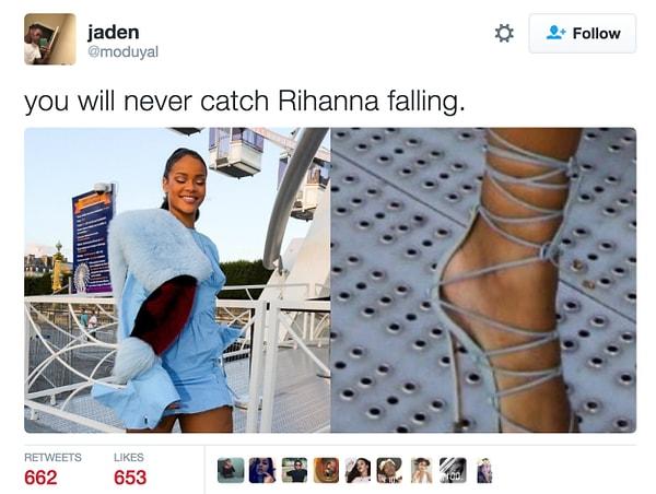 'Rihanna'yı asla düşerken göremezsiniz'