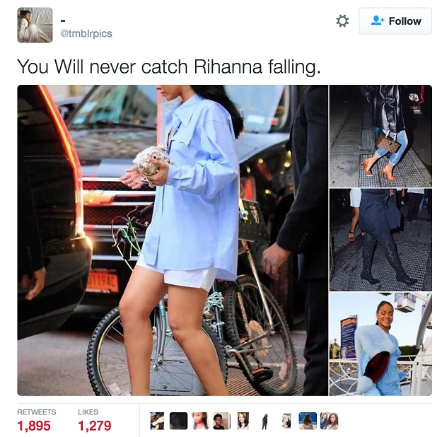 Bu Kadar Sansli Olsak Yeter Rihanna Tig Topuklariyla Delikli Metal Zeminde Esti Gecti Onedio Com