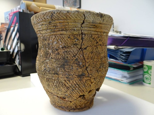 Çanak çömlek yapımıyla tanınan Beaker kültürünün bir mensubu olan Ava, bu çömlekle gömülü olarak bulunmuş.