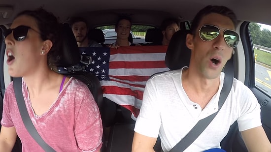 Michael Phelps ve Amerikan Olimpik Yüzme Takımından 'Carpool Karaoke' Performansı