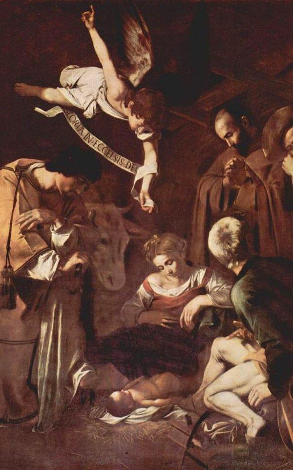 10. “Nativity with St Francis and St Lawrence”, Caravaggio