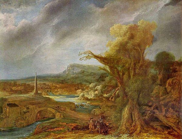 13. "Landscape with an Obelisk", Govert Flinck