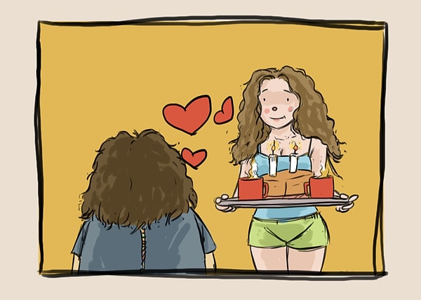 7. Небольшой тортик со свечами, который ребята едят по поводу и без, ведь для них каждый совместный день - праздник.