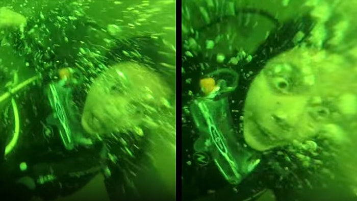 15 Metre Derinlikte Panik Yapan Dalgıcın Zor Anları