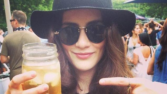 15. Lauren carries her own glass jug everyplace she goes. She protects herself from the unhealthy materials.