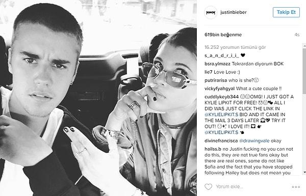 Dünyaca ünlü pop yıldızı Justin Beiber birkaç saat önce sosyal medyada gündem yarattı.