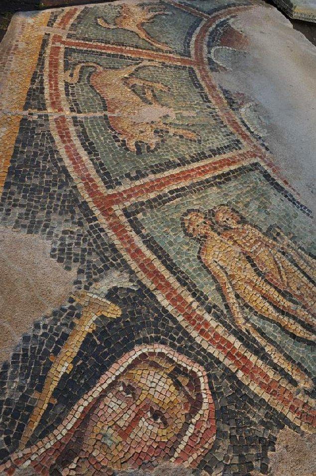 Mozaik 12 ayı, burçları, 4 mevsimi, gün dönümlerini ve ekinoksları simgeliyor