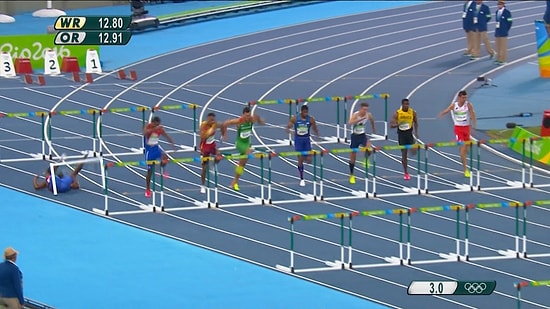 110 Metre Engelli Koşusunda İlk Engelde Tepetaklak Olan Sporcu