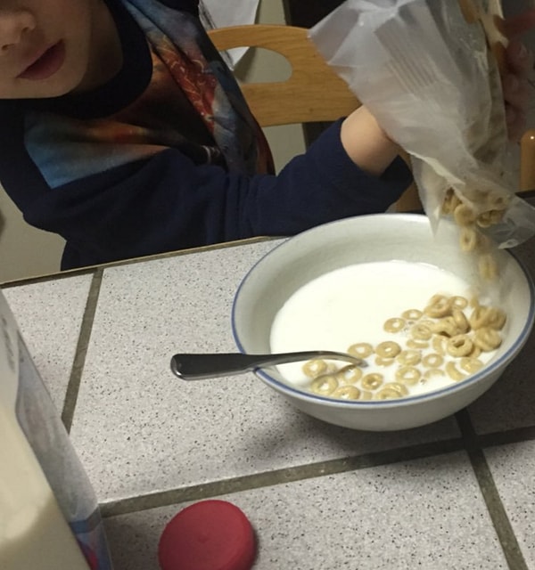 8. Oh, and you put the cereal first, then you can add milk, duh!