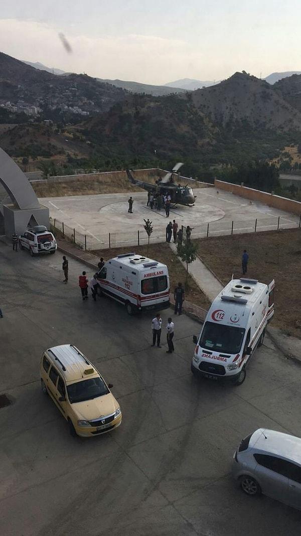 Yaralı polisler Tunceli Jandarma Komutanlığı’na ait helikopterlerle Tunceli Devlet Hastanesi’ne götürüldü