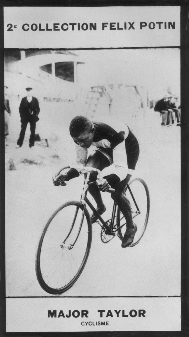 2. 1899- Marshall 'Major' Taylor becomes the first African-American world cycling champion.