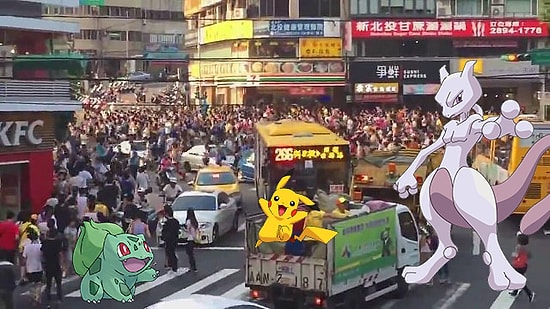 Толпа на Тайване устремилась за покемоном