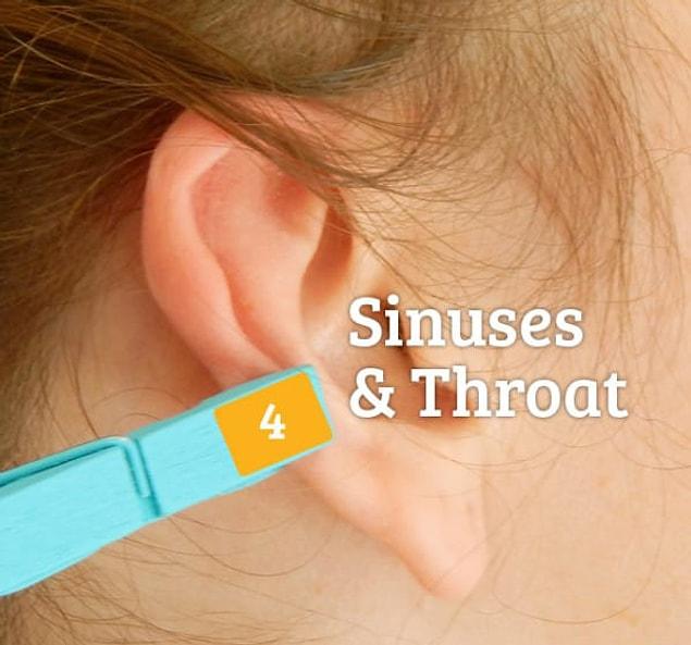 If you've got some sinus issues, pressure to the lower-middle part of the ear can help.
