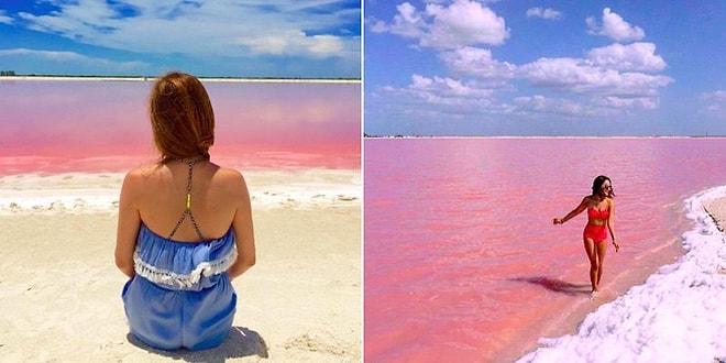 Meksika'daki Bu Muhteşem Göl, Doğal Pembe Rengiyle Sizi Sizden Alacak!