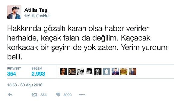 "FETÖ medya yapılanması" soruşturması kapsamında Atilla Taş'ın da gözaltına alınacağı açıklandı.