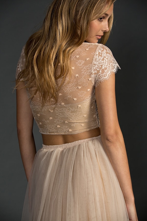 22. Раздельное платье с кокетливыми рукавами