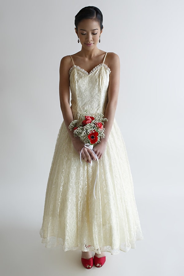 28. Винтажное платье 50-х годов длиной по щиколотку