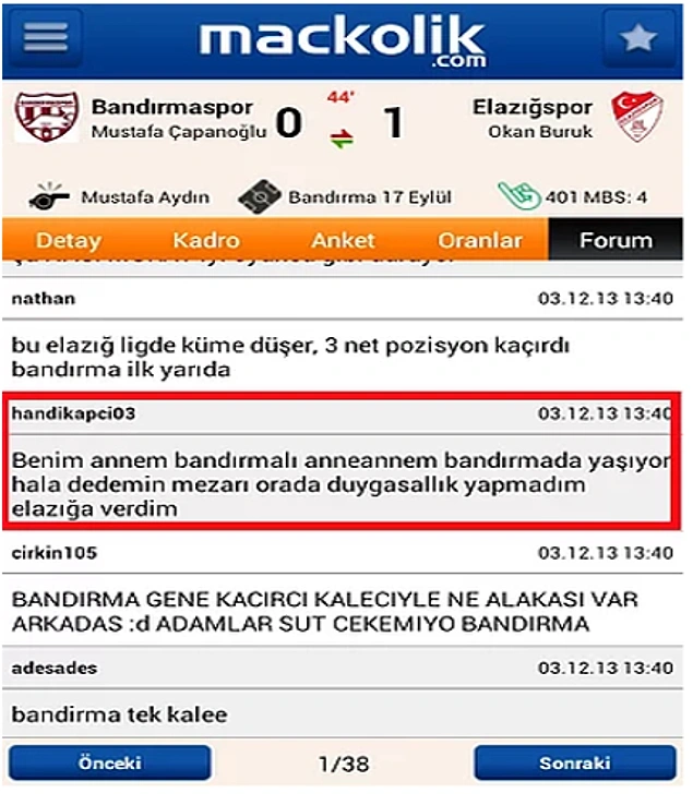 Bu maçın sonucunu senden daha iyi kimse bilemezmiş zaten.