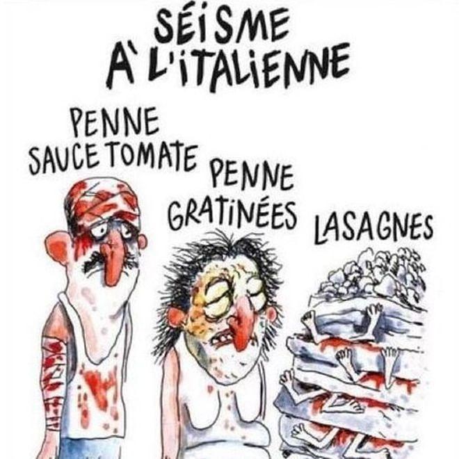 Depremde Ölenleri Makarnaya Benzeten Charlie Hebdo'ya Tepki
