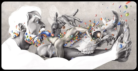 Шизосексуалисты и струнные женщины: 17 откровенных и эротичных рисунков Димы Ворсина