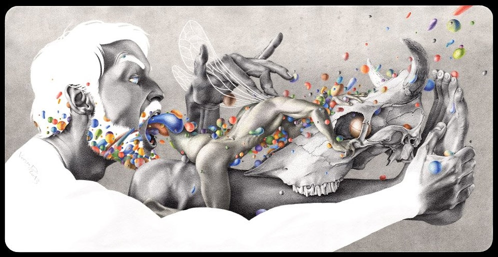 Шизосексуалисты и струнные женщины: 17 откровенных и эротичных рисунков Димы Ворсина